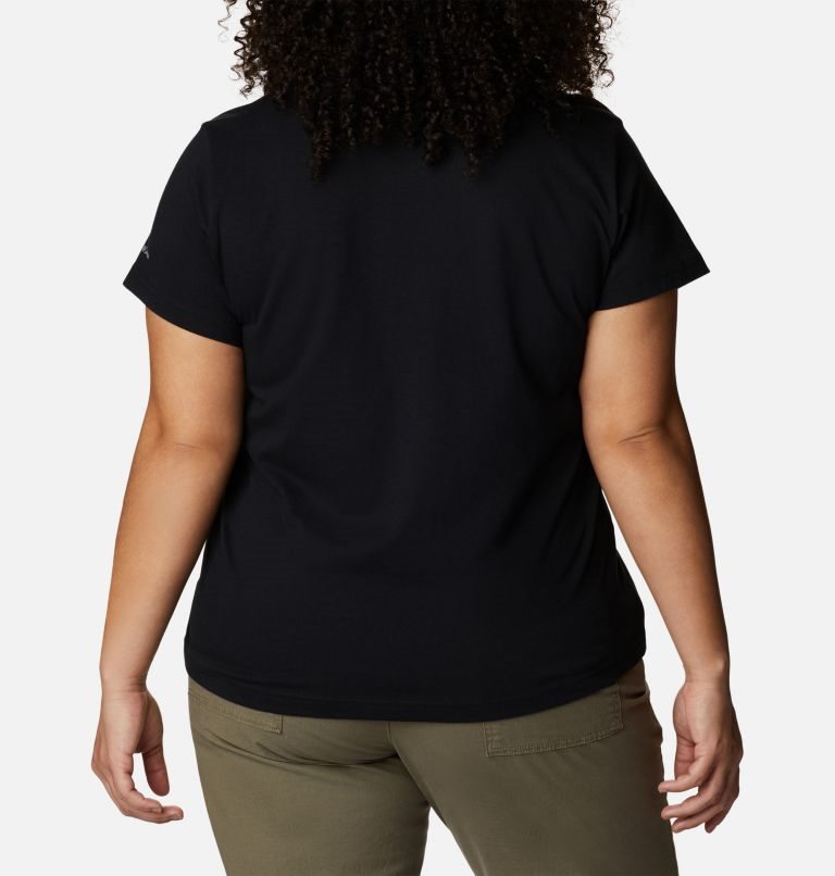 Women's Columbia Sapphire Point Short Sleeve T Shirts Black | Plus Size CA-O03A4